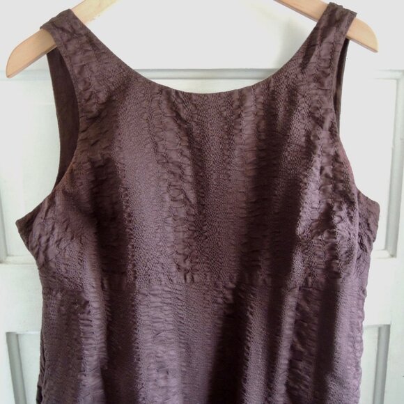 J. Crew Brown Textured Empire Mini Dress 12P - Picture 3 of 7
